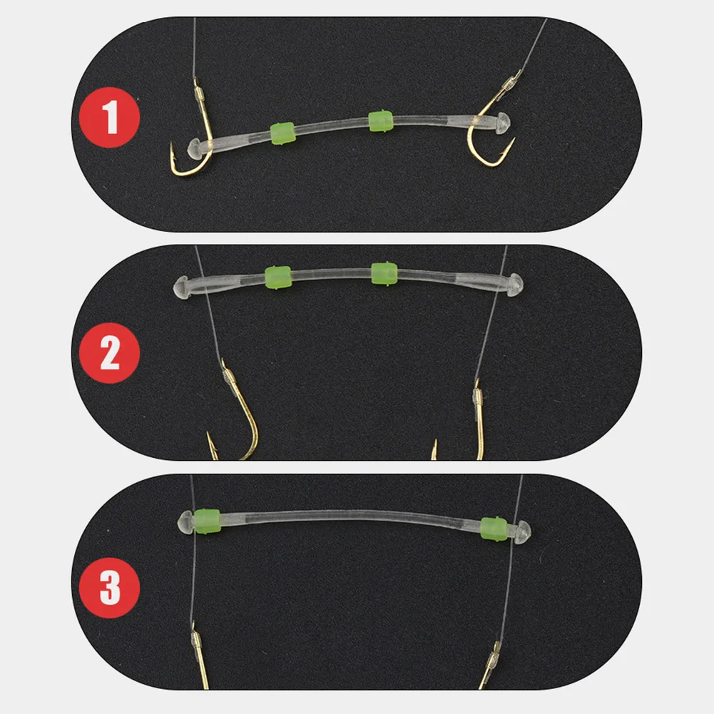 10Pcs Double Hook Silicone Fish Hook Fixed Distance Splitter Anti-wrap Beans Fish Line Separator Space Bean Line Swivel Tools