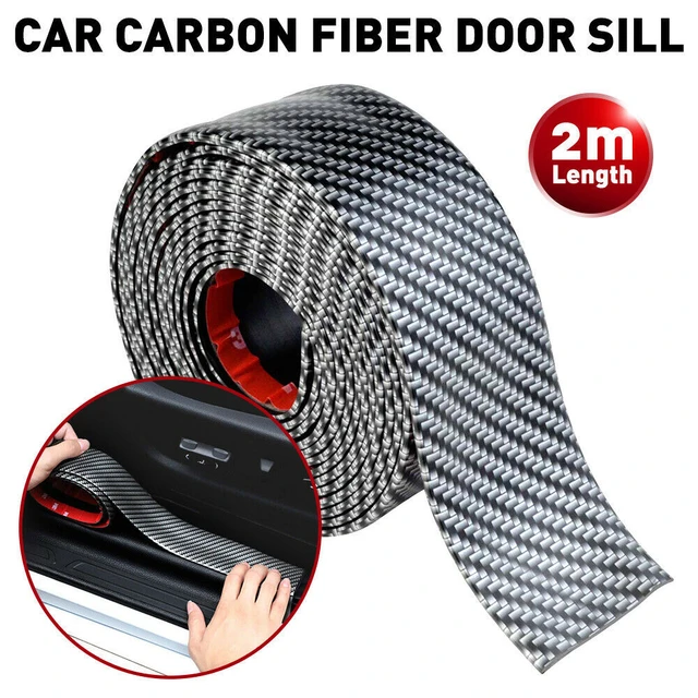 3CM * 2M/5CM * 2,5 M Auto Aufkleber Carbon Fiber Gummi Rand Schutz Streifen