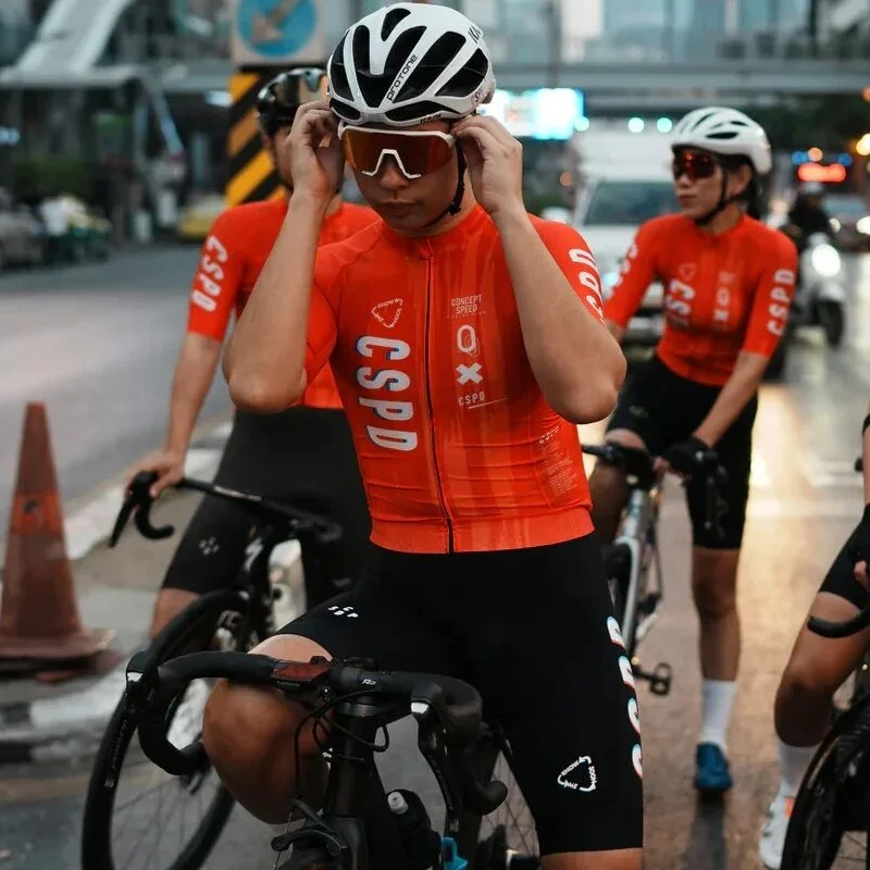 CSPD Lightweight Cycling Jersey, Pro Team Clothing, Comfortable Road Bike Jersey, Slim Fit, Bicycle Shirts, High Quality