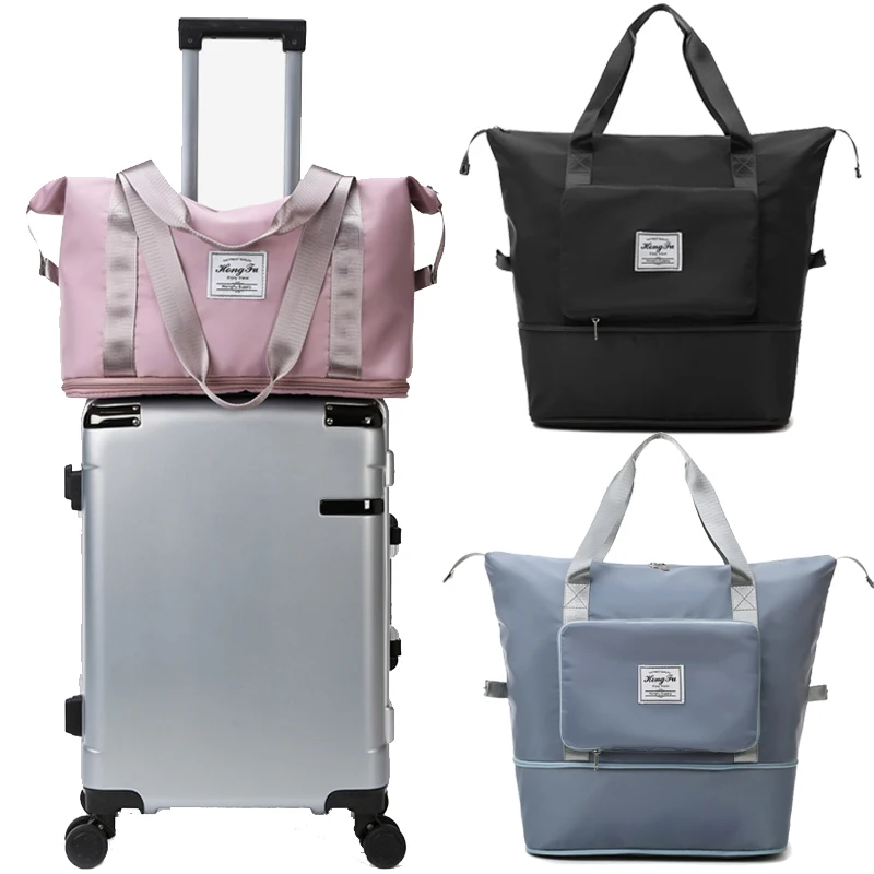 Women Foldable Large Capacity Women Gym Bags Shoulder Bag Training Travel Handle Handbag Yoga Sport Crossbody Tote Bag