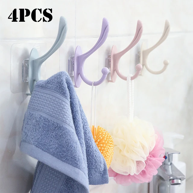 2/4 db Erős, Lyukasztó, Önmaga Ragasztó Dupla Fal Horgok Körömmentes Bevonatfutófutófutó- És Falfüggő Ruhákhoz