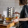 New Style Rotating Tray Spice Rack with Round Bottle 430 Stainless Steel Kitchen Organizer Pantry Cabinet For Seasoning Storage 5