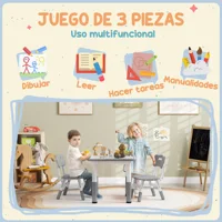 Aiyaplay Ensemble table et 2 chaises pour enfants réglables en hauteur pour enfants de 18 mois à 5 ans Facile à nettoyer 5