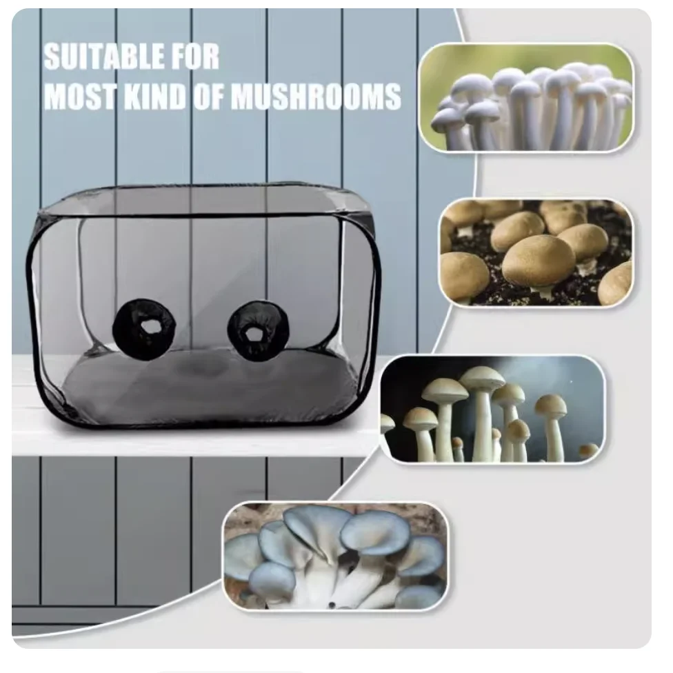 Mushroom Grow Bags Still Air Box Mushroom Tent Propagation Stations Portable Foldable for Edible Fungus R2L1