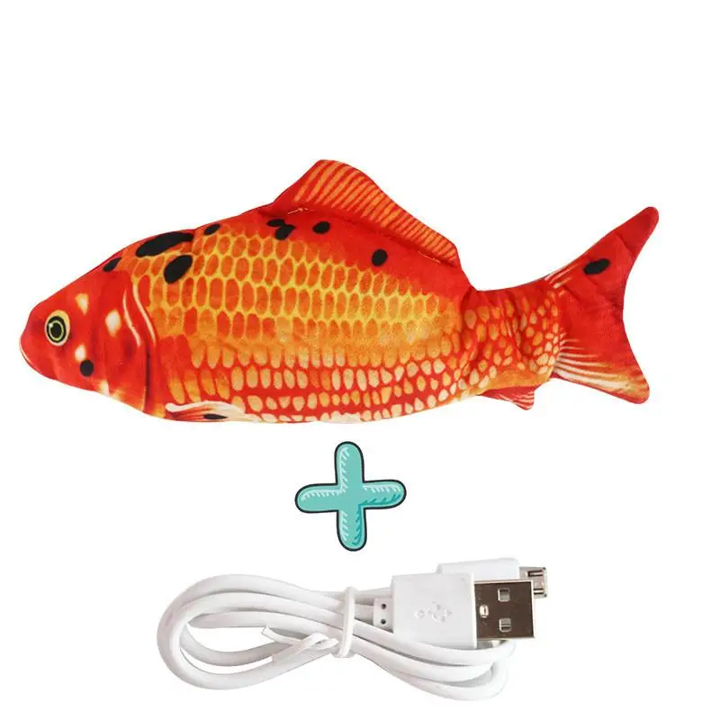 Plush Electric Fish Toy Sleeping Baby Simulation Swing Kitten Dance Fish Toy Animal Model Cognitive Interactive Gift for Kids electric simulation fish cat toy usb charging red carp