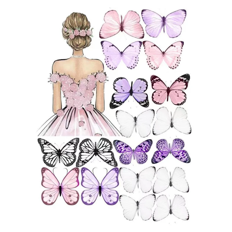 Cake Topper cake topper cupcake supplies cake decoration Happy birthday butterfly cake topper flags cupcake toppers sweety wedding bride baby shower party cake Diy baking mariage decor