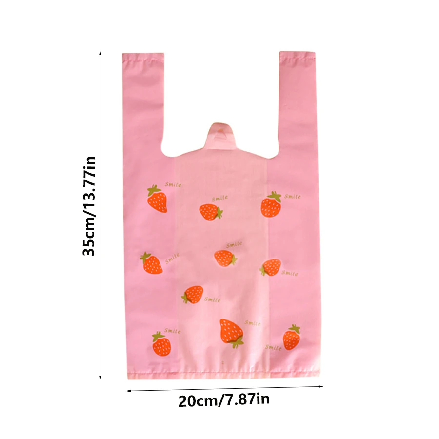 Chic Pink Strawberry Design Gift Bag - Versatile Hand-Carry Packaging