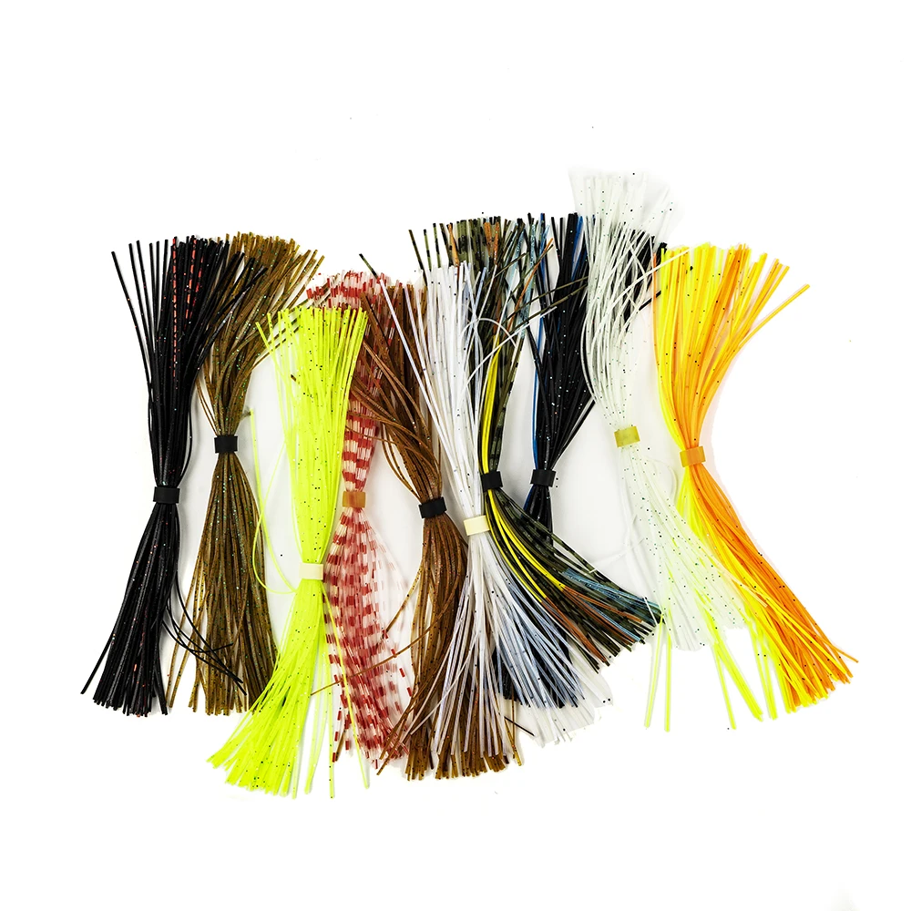 

5 Bundles/Bag Mixed Color Silicone Skirts for Spinnerbait Buzzbait Rubber Jig Lures Squid Skirts Fly Tying Material