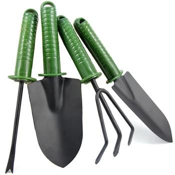 4pcs Garden Shovel Tool Set Loosen Soil Rake Tip Round Shovel Seedling Device For Planting Flowers Shoveling Soil Potted Plants