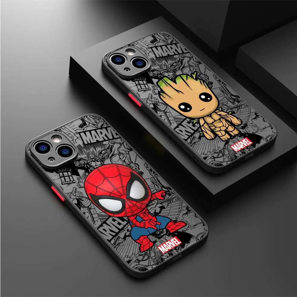 Marvel Groot Spiderman Case Per Samsung Galaxy S24 S9 S10 S22 5G S23 Ultra Note 20 S10 Lite S21 Plus S20 Fe Bumper Hard Pc Cover