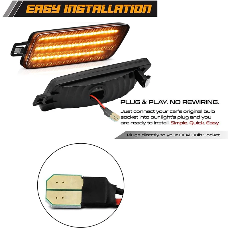 2Pcs For Porsche Macan 95B GTS 2014-2021 Dynamic LED Side Marker Lights Turn Sig