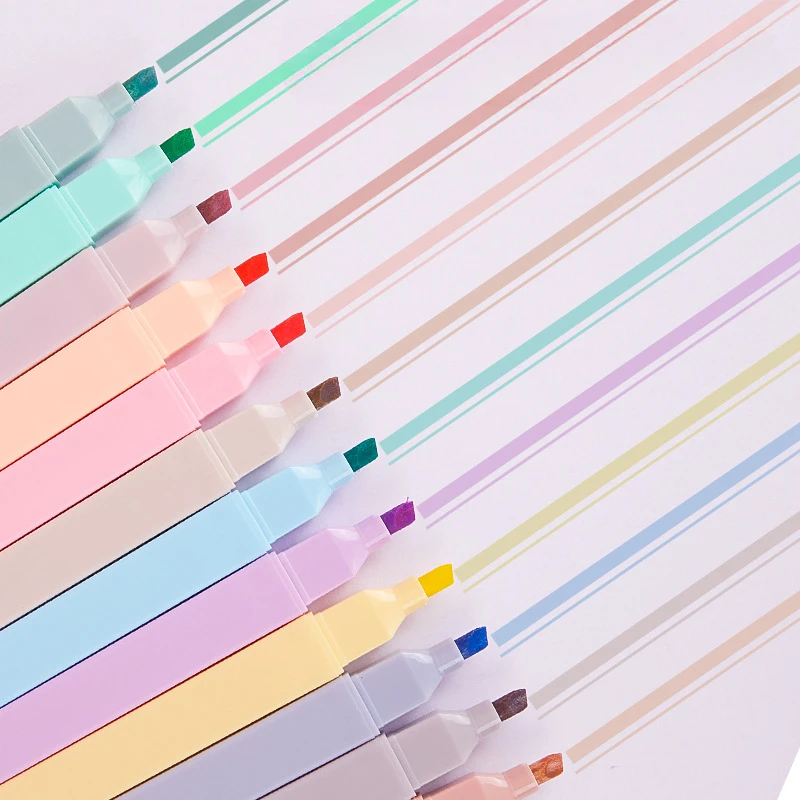 Macaroon Color Highlighter Pen Soft Tip Eye Protection Markers Handbook Pen To Highlight Student Markers highlighter pen marker pen highlighter marker
