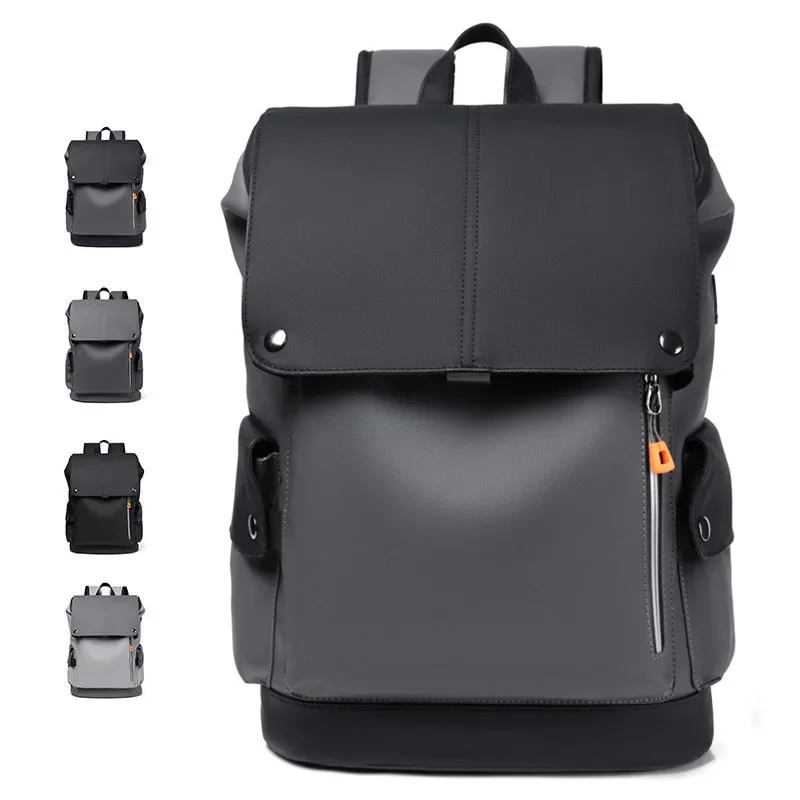 

PU Leather Waterproof Men's Laptop Backpack Large Computer Backpack for Business Urban Man Backpack USB Charging High Quality