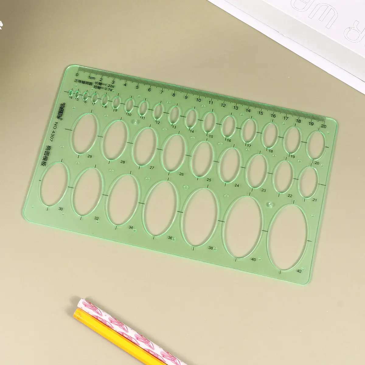 2Pcs 투명 기하학적 눈금자 그리기 템플릿 학교 사무실 제도 디자인 및 예술을 위한 플라스틱 수학 측정 도구