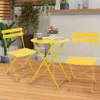 Outdoor 3 Piece Patio Bistro Set, Folding Bistro Table and 2 Folding Chairs, Patio Conversation Furniture Set, Space Savi 1