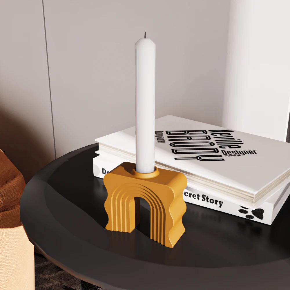 

Concrete Candle Holder Silicone Mold Creative Shape Aromatherapy Candle Holder Cement Plaster Candlestick Molds