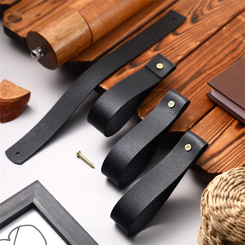 

2/4pcs PU Leather Curtain Rod Holder Loop Strap Wall Hooks for Hanging Towel Tapestry Canoe Paddle Boho Farmhouse Style Hanger