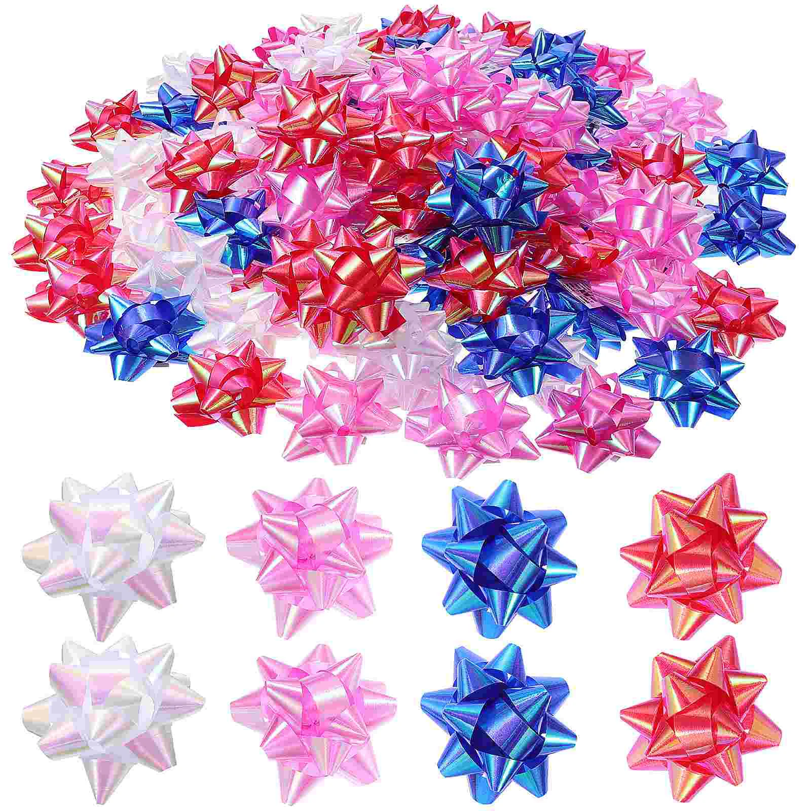 

150Pcs Gift Ribbons Mixed Color Pull Bows Gift Bag Box Wrapping Decor for Birthday Party Wedding