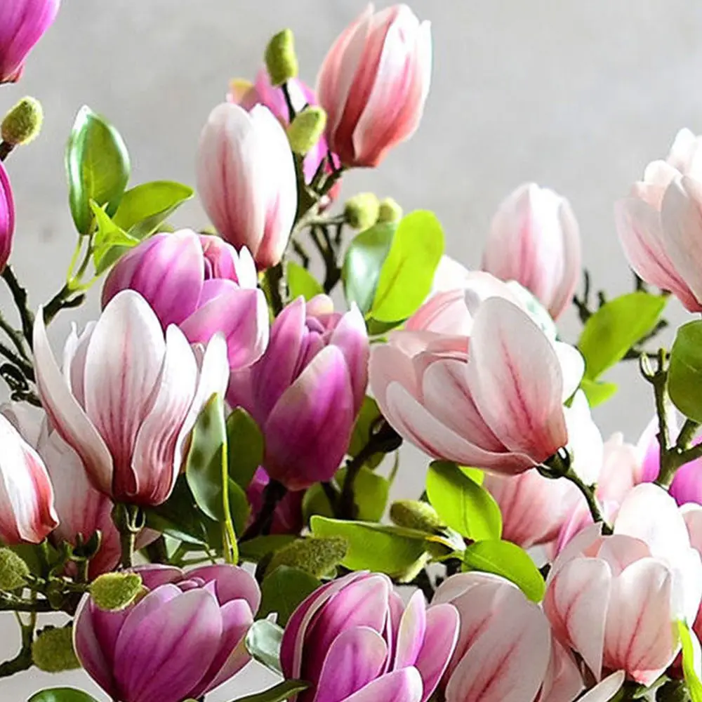 Künstliche Blumen Seide Magnolie Bouquet Diy Foto Requisiten Hochzeit Brautstrauß Bonsai Party Vase Hause Outdoor Garten Dekoration – Detail 4