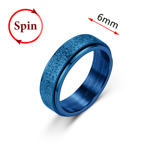Fidget Spinner Rings For Women Men Spinning Rotating Stainless Steel Pubk Ring Anti Stress Accessories Men's Jewelry