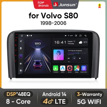 Junsun Android inalámbrico CarPlay Auto Radio de coche para Volvo S80 1998-2006 sistemas inteligentes de coche reproductor Multimedia DSP SWC RDS GPS FM BT 1