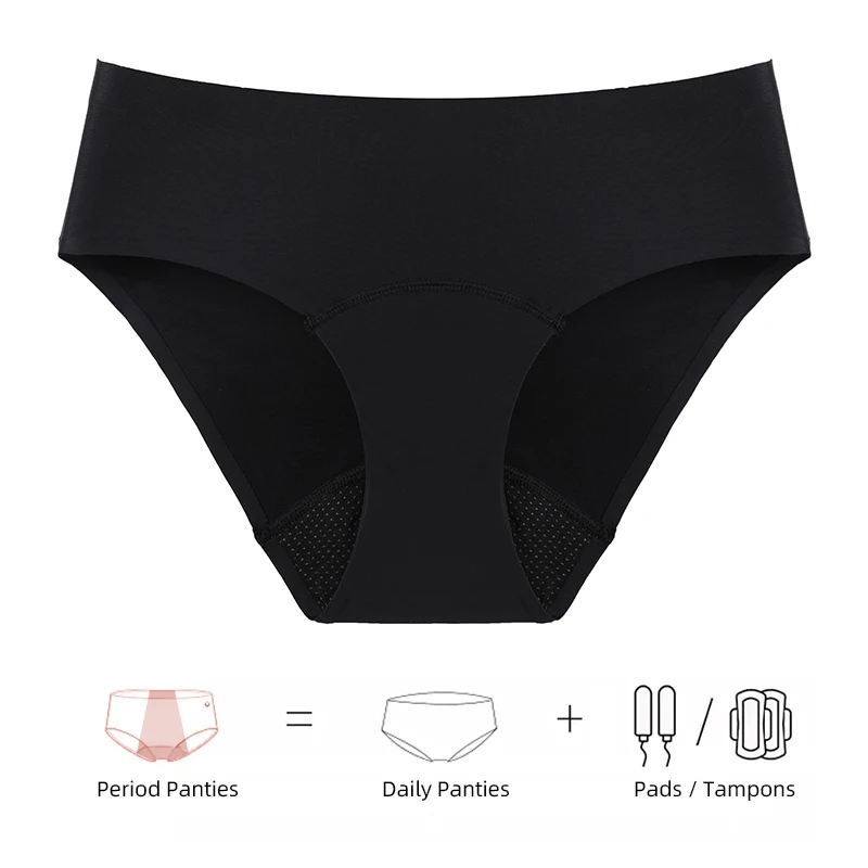 Menstrual SwinBottoms Ice Silk Seamless Period Panties High Absorbent Waterproof Swinsuit Leakproof BIKINI Women Beach Underwear 4