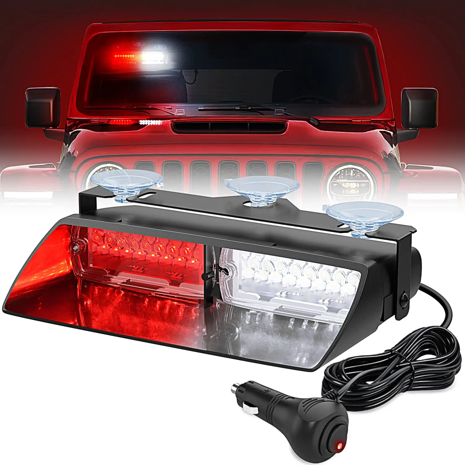 Lampada Stroboscopica A Led Per Auto 16Led Luci Della Polizia 18 Modello Lampada Di Segnalazione Rossa/Blu Flash Dash Luce Di Avvertimento Per Parabre