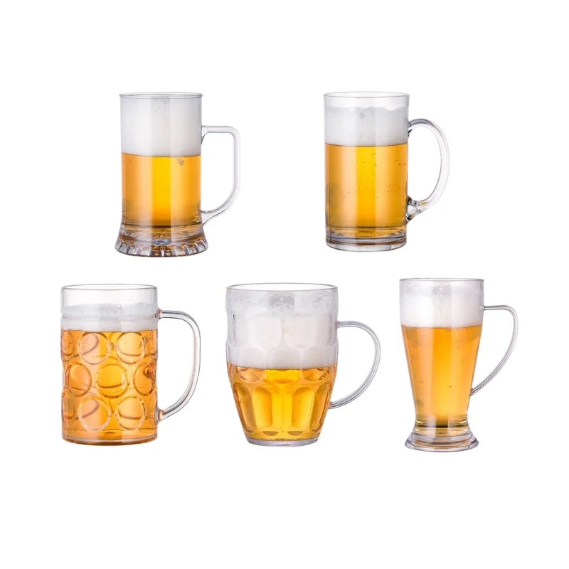 UnbreakableAcrylicBeerMugShatterproofDrinkingCupwithHandleMilk