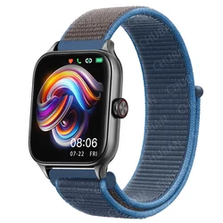 Sport Nylon Loop Bracelet Strap, 22mm or 20mm, Compatible with Popular Smartwatches - 22mm (56 Wave Blue)