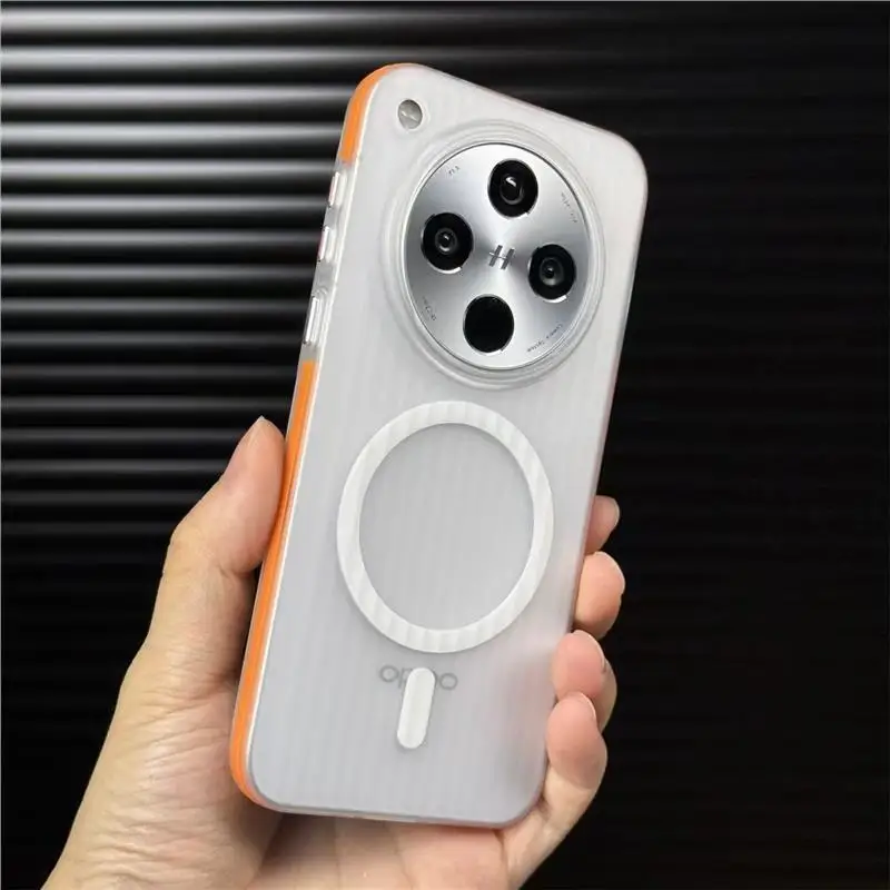 Corrugated Anti-Skid Chain Transparent Magnetic Shockproof Phone Case