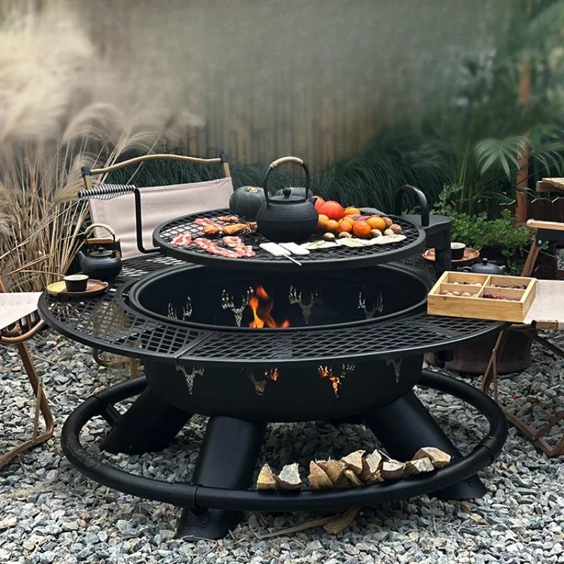 

Barbecue grill, household wood heater, patio, villa campfire, fireplace table, charcoal brazier