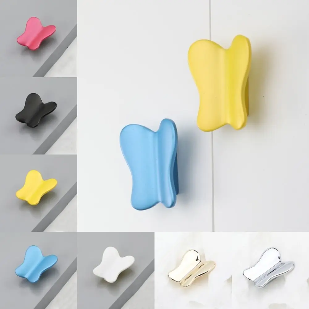 Zinc Alloy Butterfly Door Handles Colorful Wardrobe Pulls Furniture Handles Cupboard Window Cabinets Drawers Knobs Kitchen