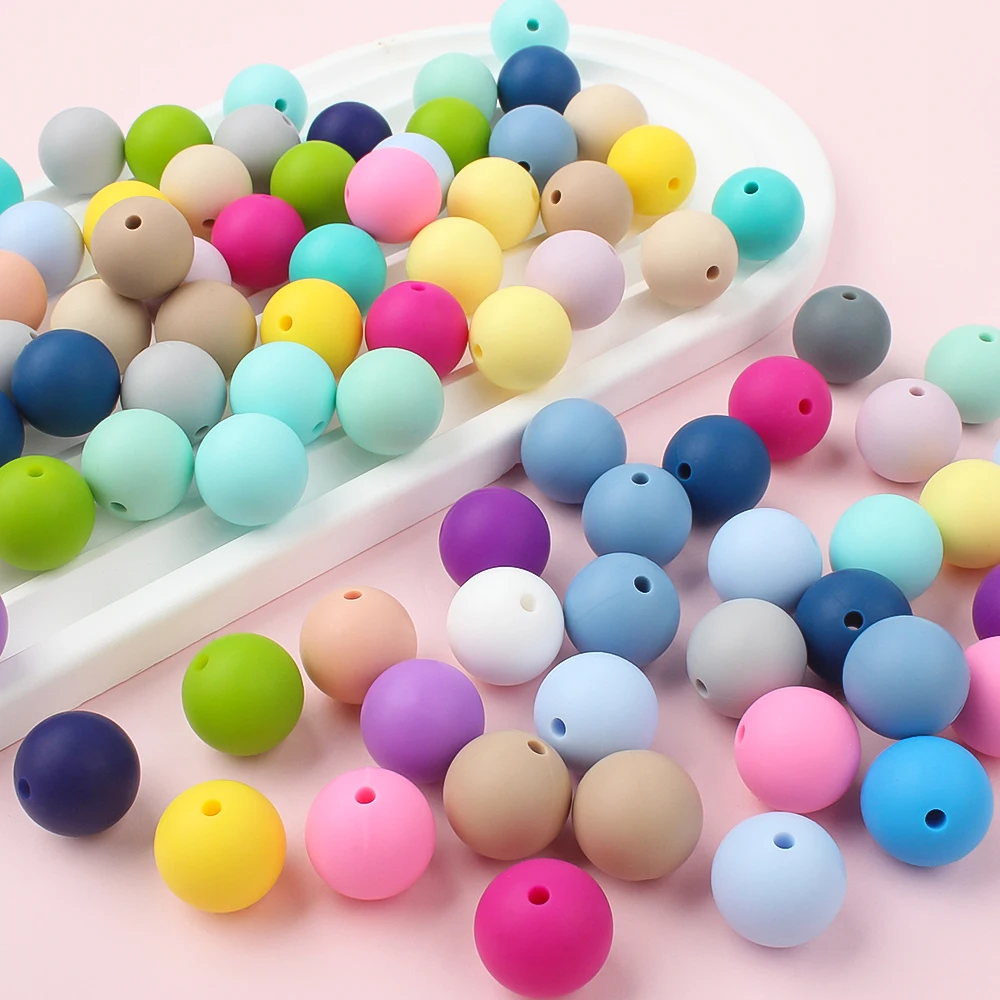 Vibrant Silicone Beads Set for Jewelry Crafting - 20-Piece Collection