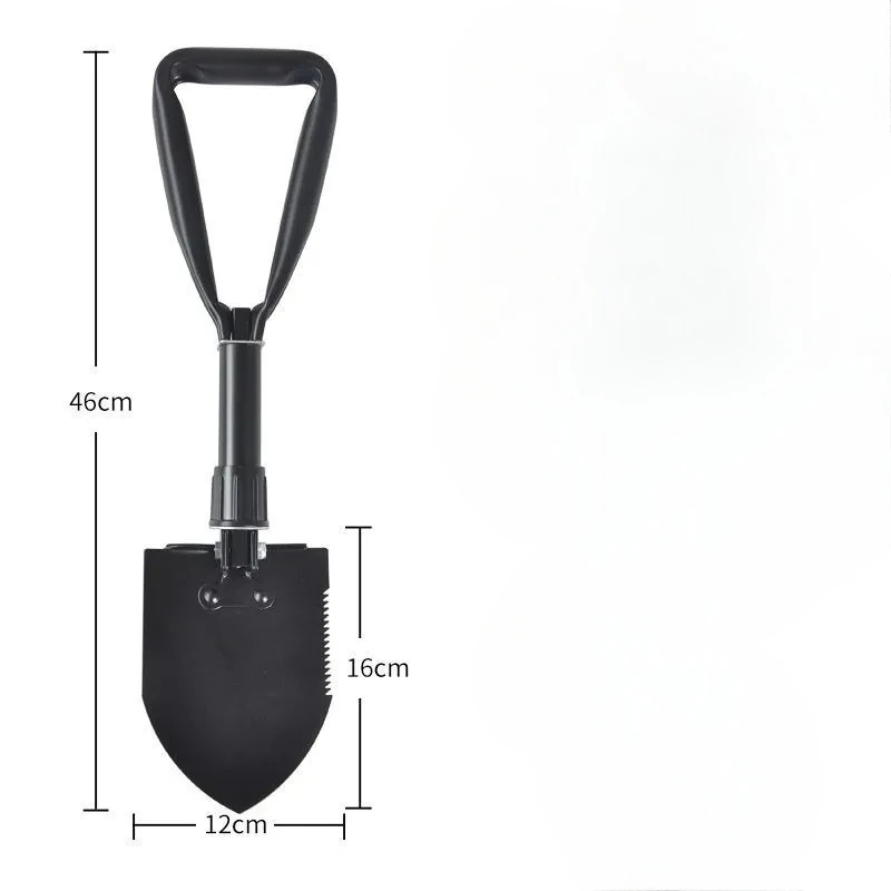 Description Picture 3 of itemFolding Camping Shovel, High Carbon Steel Entrenching Tool Trowel Shovel with Saw Edge, Storage Bag For Gardening, Beach, Snow