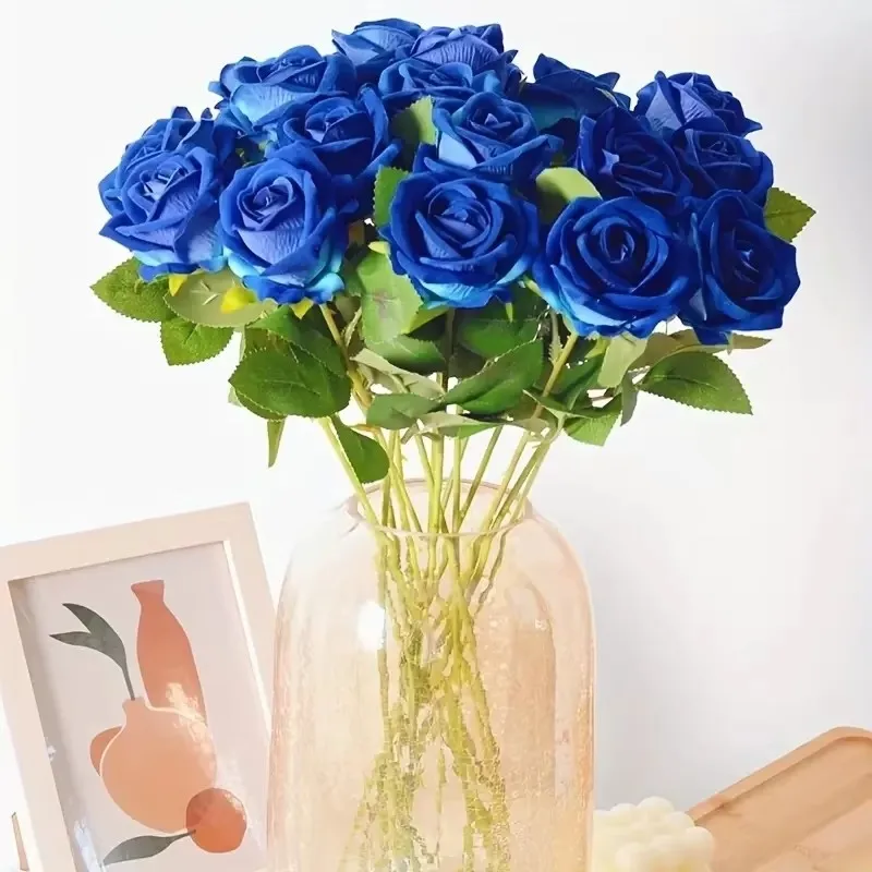 Artificial Blue Rose Silk Flower 3