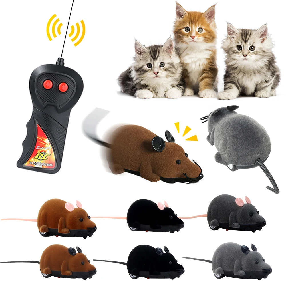 Electronic Rat Wireless Remote Plush Mouse Mechanical Motion Rat Kitten Novelty Funny Pet Supplies Pets Gift Cat Toys Cat Puppyt