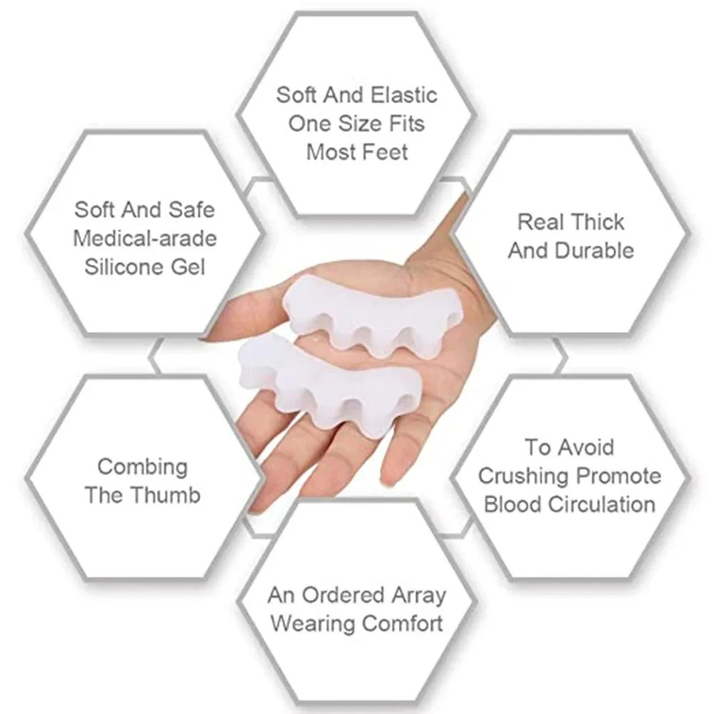 Protective Toe Separator Suitable Bunion Yoga Gel Silicone Hammer Toes Corrector for Women Men Straighteners Overlapping 1 Pair Best Sellers In Beauty & Health