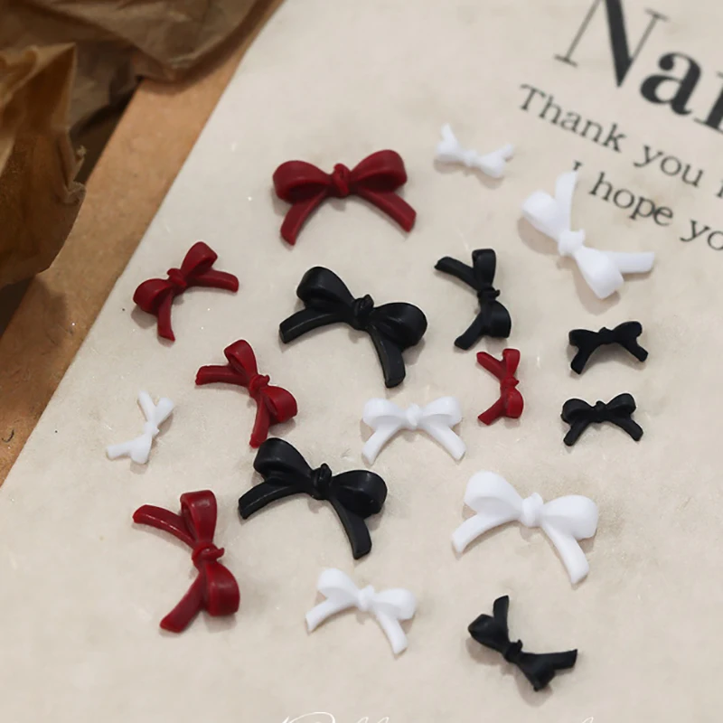 Mini Bow Nail Charms Bulk Mix 3D Bowknot Nail Art Decoration Accessories for DIY Manicure Korean Design 50Pcs Nail Art Accessories