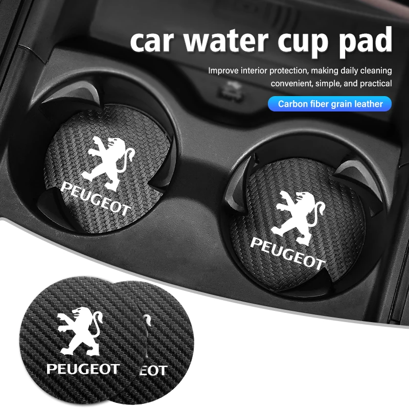 Cup holder coasters,car coaster pads 2pcs Car Anti Slip Pads Coaster Water Cup Holder Slot Mat For Peugeot 307 308 206 207 208 407 508 5008 106 107 205 4008 301