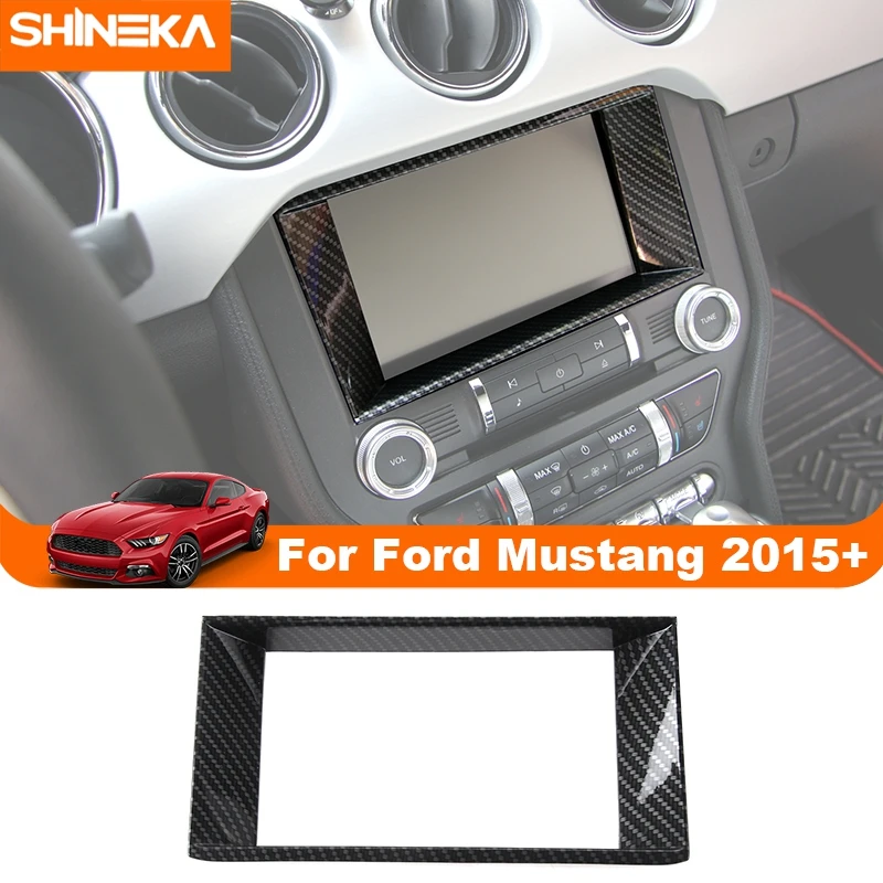SHINEKA ABS Auto Zentrale Steuerung GPS Navigation Panel Dekoration Abdeckung Für Ford Mustang 2015 2016 2017 Up Innen Zubehör