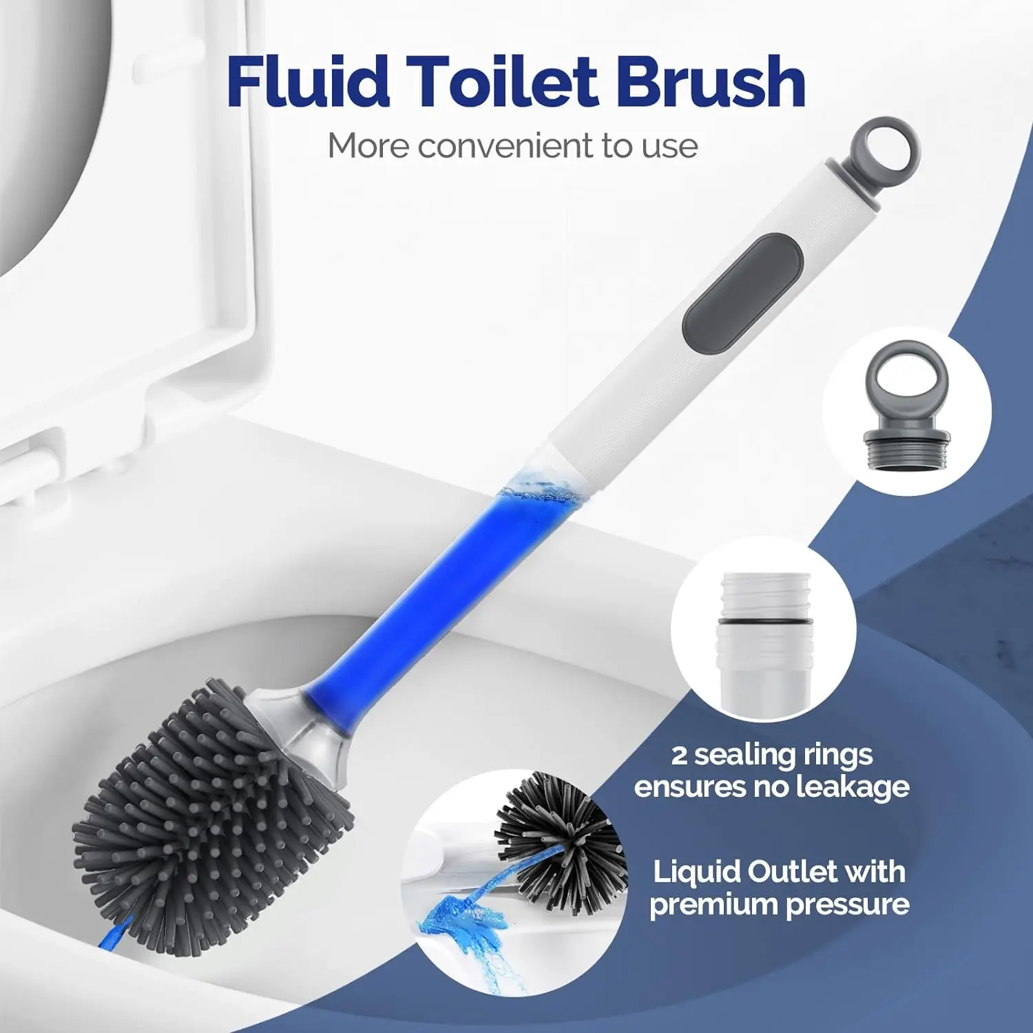 Water Spray Silicone Toilet Brush Long Handle Refillable Bathroom Cleaning Accessories bathroom accessories,toilet brush set