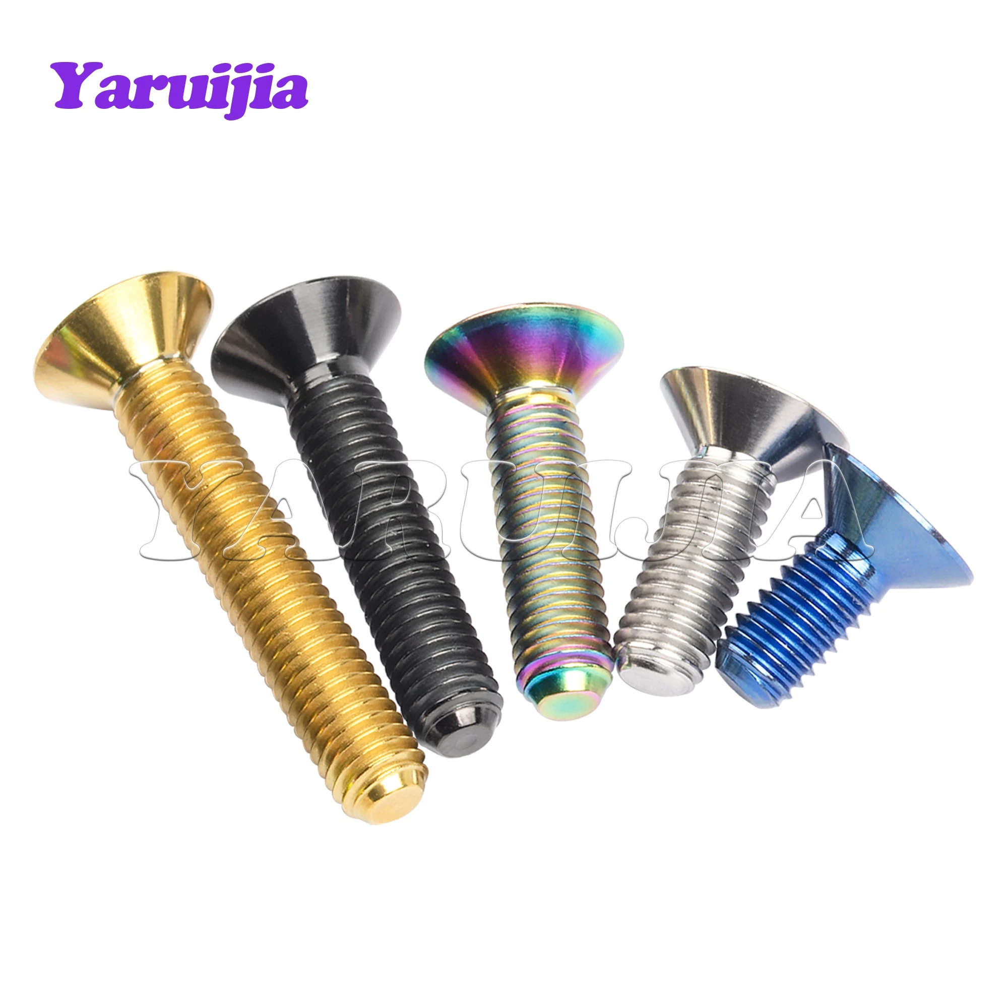 Titanium Bolts Yaruijia M3/M4/M5/M6x6/8/10/12/15/18/20/25/30/35/45mm Countersunk Inner Hexagon Socket Head Fastener For Bicycle