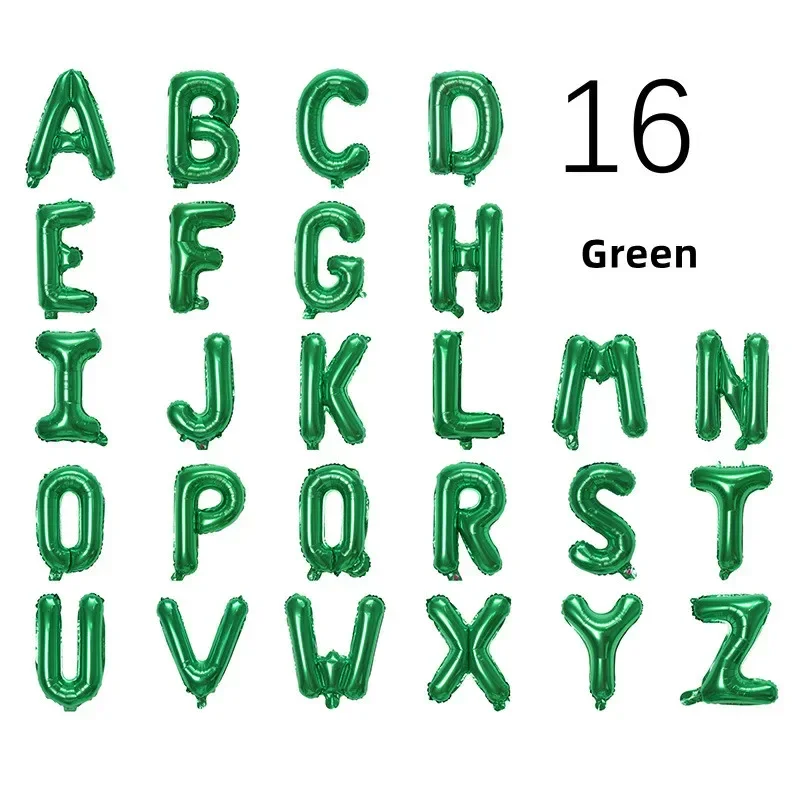 16Inch Happy Birthday Letter Balloon Purple Green Letter Balloon Wedding Balloon Birthday Party Decoration Child Adult Name Ball view 5