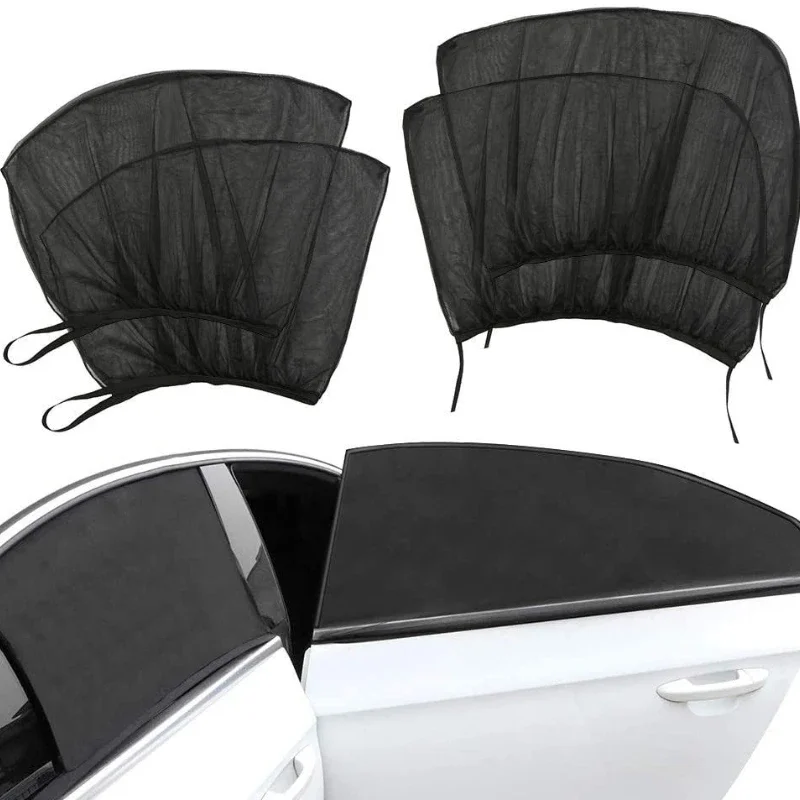 Car Window Sunshade 4PC Universal UV Protection Mesh Window Shade Anti-Mosquito Privacy Sun Visor for Car Side Windows