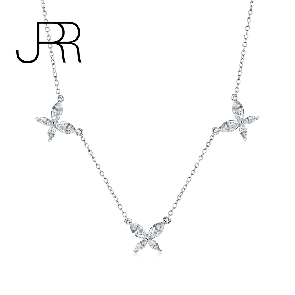 

Новое поступление, ожерелье JRR из стерлингового серебра 925 пробы с бриллиантами в виде бабочки, Женская цепочка до ключиц, роскошное ювелирное изделие для дня рождения, бесплатная доставка