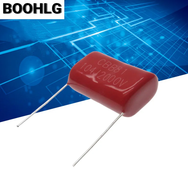 

5PCS 2000V 104J 0.1uF 2000V 2KV 104J CBB 104 100NF 2000V CBB81 Polypropylene Film Capacitor Pitch 27mm