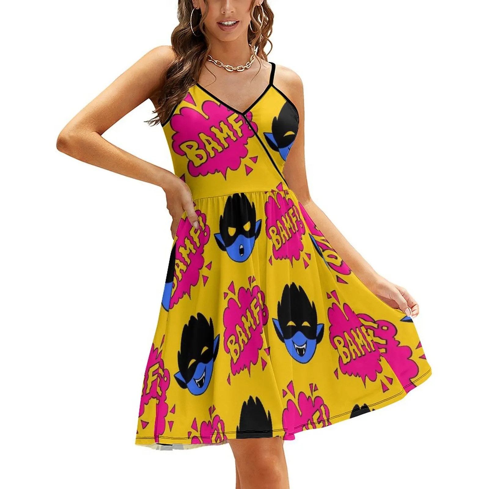 

BAMFS pattern Sling Dress loose women's dress dress dresses summer daily