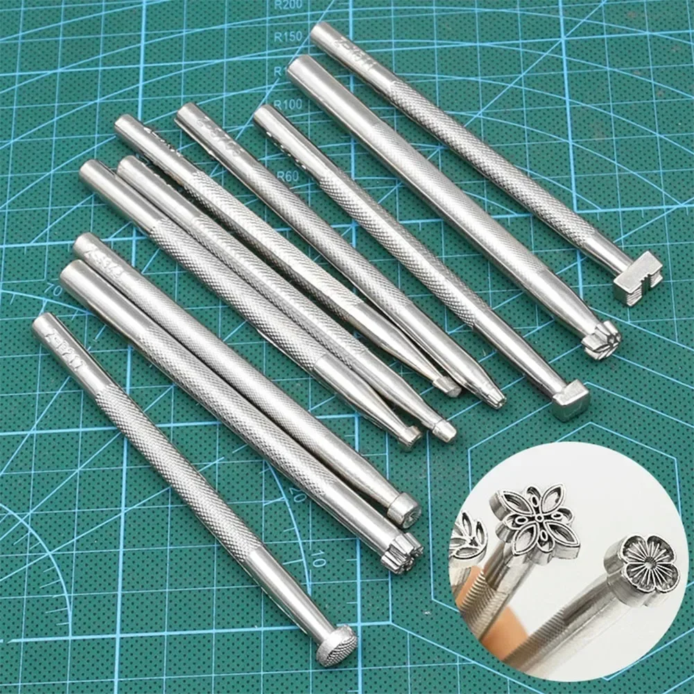 ALLGOOD 20pcs Leather Stamp Printing Tool Kit Alloy Punch Set Carving Punch Saddle Making Tools For Leather Craft DIY Artwork