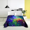 Galaxy Space Print King Queen Flat Sheet 3D Starry Sky Bedding Sheet Universe Soft Polyester Bedding Linen for Boys Teens Adults 3