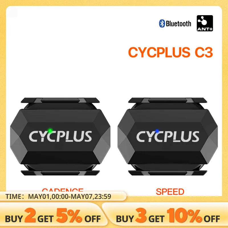 CYCPLUS Cadence Speed Dual Sensor Cycling Bicycle Accessories ANT+ BLE 5.0 Speedometer for XOSS Strava Bike Computer